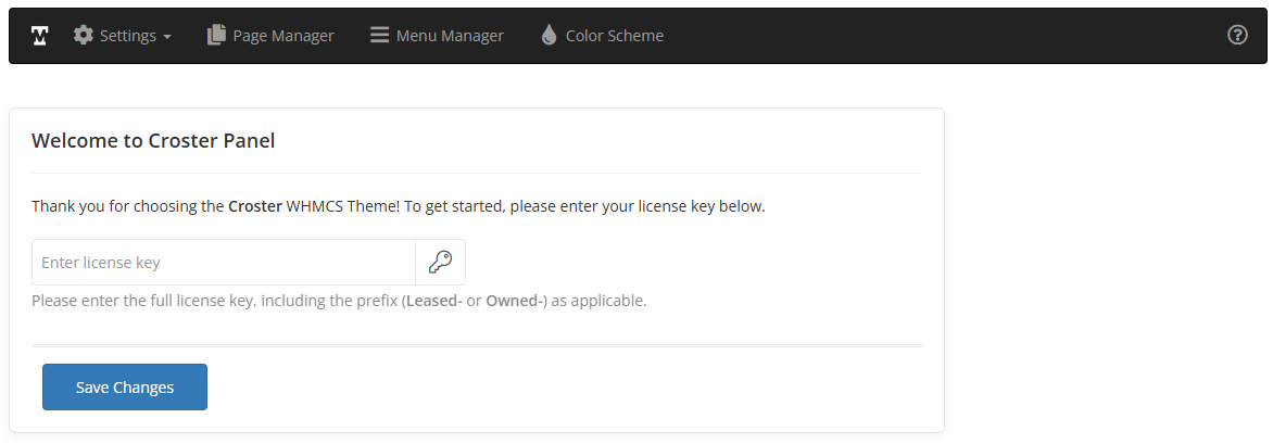 Croster Panel License