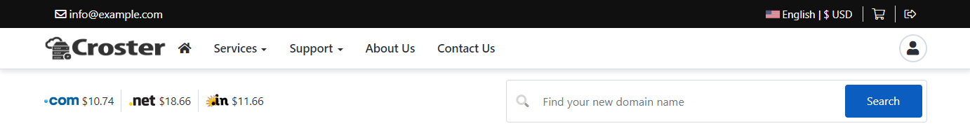 Croster WHMCS Theme - Default Pre-header