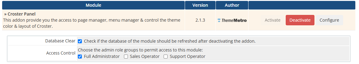 Croster - WHMCS addon